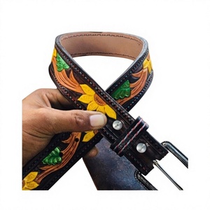 Cinturón Casual para Hombre BS INTERNATIONAL NA34 3.8 CM, Moderno, de Alta Calidad, Cuero Vacuno Genuino, Hebilla Cuadrada Estampada, Sólido - Product Image 5