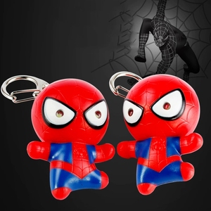 Kids SuperHero Power Avengers Toy 3D Cartoon <strong>Spiderman</strong> Marveled Spider Man Light Woven Square Plastic <strong>Ring</strong> Key Chain - Product Image 5