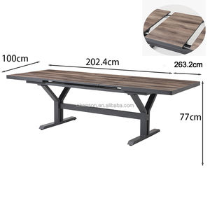 Ensemble de jardin extérieur résistant aux UV-Table à rallonge rectangulaire et 10 chaises de salle à manger en rotin - Product Image 6
