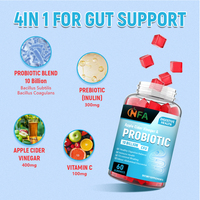 Gummies Probiotiques en Gros 10 Milliards UFC Favorisent l'Équilibre du pH Sain Santé Digestive Vitamine 100% Naturelle Adultes Adolescents