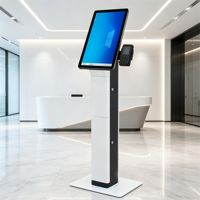 Kiosque de commande et de paiement en libre-service de 21,5 pouces avec lecteur de codes-barres, reconnaissance faciale, écran tactile incurvé de 21,5 pouces, support