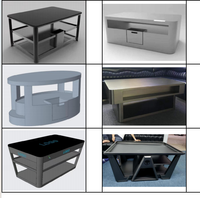 Table de bar robuste en acier inoxydable avec plateau en pierre frittée ou en verre et niche de rangement pour discothèque ou salon VIP
