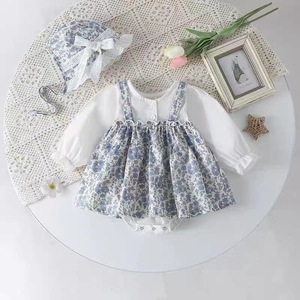 Vêtements d'automne pour bébé, collection Printemps-Été, Robe longue à manches longues style Princesse <span class=keywords><strong>Triangle</strong></span> Ha Yi pour bébé fille, Jupe à volants, Vêtements d'extérieur + chapeau - Product Image 1