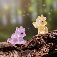 Figurine en résine Licorne Lumineuse Peinte à la Main DIY Décoration Mignonne pour Chambre