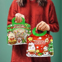 Sacs d'emballage de bonbons en plastique portables de haute qualité avec motif de Noël de dessin animé, autoportants, réutilisables, en PET premium, vente en gros