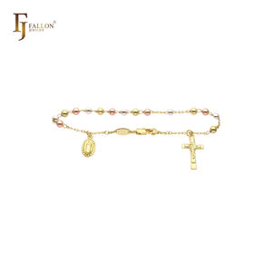 Z54190206 FJ Fallon Fashion Jewelry <strong>Italian</strong> Virgin of Guadalupe Catholic <strong>Rosary</strong> Necklace Plated in 14K Gold Two Tone - Product Image 5