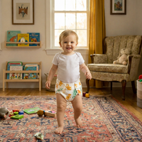 Pantalons d'apprentissage de la propreté pour bébé, coton réutilisable, sous-vêtements d'apprentissage de la propreté pour tout-petits, taille ajustable, poche pour couches