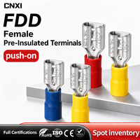 CXNI Série FDD – Terminal à sertir femelle à déconnexion rapide, en laiton étamé, isolé PVC, 600V, AWG 22-16