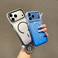 Coque de téléphone de luxe en silicone magnétique dégradé transparente antichoc pour iPhone 18 Pro Max 17 16 15 14 13