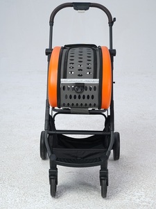 Carrito de Viaje Plegable de Algodón para Perros Pequeños y Medianos, Cochecito para Bebés y Perros con 8 Ruedas Bloqueables, Marco de Acero Inoxidable, Certificado CE, 0-6 Meses - Product Image 3