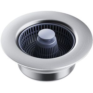Bouchon de vidange d'évier en acier inoxydable avec filtre ABS et ressort pour évier de cuisine - Product Image 5