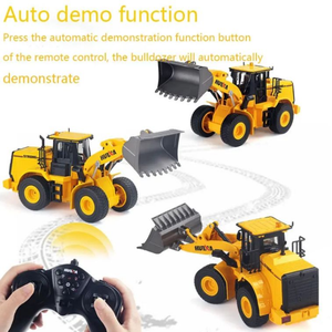 Modèle de bulldozer Huina 1/16 échelle 1552 en métal moulé sous pression, <span class=keywords><strong>jouet</strong></span> télécommandé 2.4G 11CH, chargeuse-<span class=keywords><strong>pelleteuse</strong></span> en alliage avec lumières et son, véhicule d'ingénierie - Product Image 5