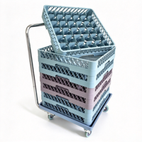 Panier de rangement pour vaisselle de cuisine de restaurant, plateau en plastique avec séparateur et support à verres pour lave-vaisselle