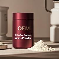 Poudre d'acides aminés de BCAA, acides aminés à chaîne ramifiée végétaliens sans arôme, suppléments alimentaires instantanés de BCAA naturels