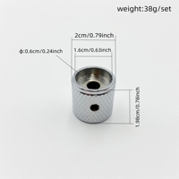 Guitar Accessories Metal Potentiometer Knob 6MM Inner Hole Silver Volume Tone Control Knob for Electric Guitar Bass