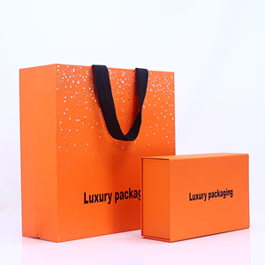 Boîte et sacs d'emballage magnétiques pliables en papier haut de gamme <span class=keywords><strong>orange</strong></span> pour bagues de bijouterie de boutique de détail personnalisées, idéaux pour les cadeaux - Product Image 3