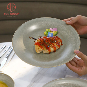 <span class=keywords><strong>Assiette</strong></span> à dîner ronde en céramique mate <span class=keywords><strong>gris</strong></span> <span class=keywords><strong>clair</strong></span> en gros pour hôtel restaurant - Product Image 5