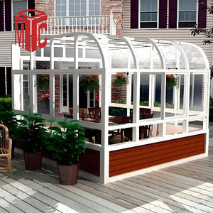Série de vérandas incurvées de haute qualité, design moderne, structure extérieure en aluminium avec toit en verre isolant et moulures pour maison - Product Image 2