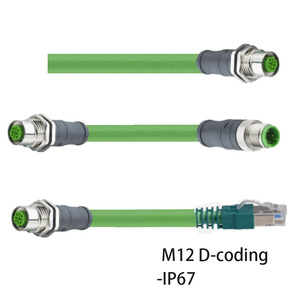 Connecteur M12 D-coding mâle-femelle blindé et surmoulé IP67 <span class=keywords><strong>pour</strong></span> faisceau de câblage automobile 60V DC, longueur de câble 1M 2M 5M, contact <span class=keywords><strong>en</strong></span> laiton - Product Image 1