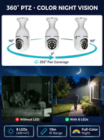 Caméra Ampoule de Sécurité Extérieure Wi-Fi Nouvelle Génération 360 Degrés HD 1080p Sans Fil avec Imagerie CMOS et Carte Mémoire