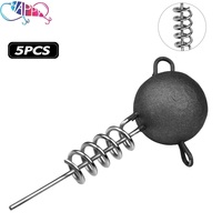 Nouveau Plomb Rond à Fixation Rapide 6.8g-48g avec Tête de Jig à Verrouillage à Ressort et Vis Fixe pour leurres Crank Jig, leurres pour brochet, leurres souples, leurres Shad et leurres Swimbait