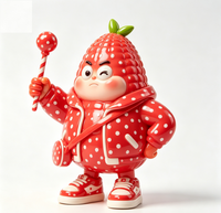 Figurine de collection personnalisée en PVC et ABS, motif maïs à pois rouges, style dessin animé, fabriquée en Chine, OEM sur mesure pour la vente en gros aux marques