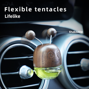 Cute Walnut Wood <strong>Car</strong> Perfume Oil <strong>Diffuser</strong> Air Freshener Empty Bottle Outlet Fragrance Vent <strong>Clip</strong> Original Interior Accessories - Product Image 4