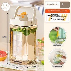 फैक्टरी थोक 3.5l साफ प्लास्टिक ठंडे पानी का रस डिस्पेंसर के साथ चाय ठंडा निकालने के लिए खुला फ्रिज सुविधाजनक रस डिस्पेंसर - Product Image 6