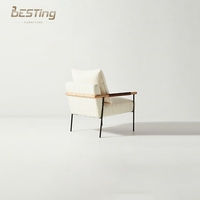 Skandinavisches Design Anpassbarer Sherpa Atticus Sessel-Freizeitstuhl für Schlafzimmer, Apartment & Hotelnutzung