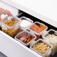 Contenants de stockage alimentaire en PET transparent avec couvercles hermétiques, empilables, multi-tailles, pour pâtes, céréales, collations, cuisine, vente en gros