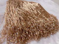 Tissu de dentelle de luxe 3D orné de strass et de perles pour appliques de mariée