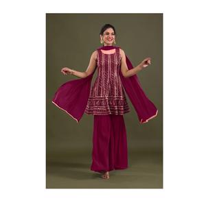 Direct Factory Supply Full-Stitched Sharara <b>Kurti</b> with Dupatta for Causal and Party Wear From India - Product Image 1