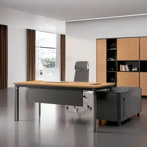 مكتب مدير أثاث مكتبي حديث ، مكتب كمبيوتر منزلي ، طاولة مكتب بمقعدين واحد