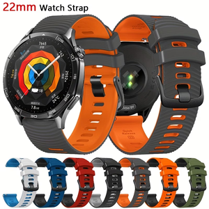 Bracelet de montre connectée en silicone 22 mm, design Sport Loop, ajustement confortable, 7 couleurs, boucle à ardillon, compatible avec les montres connectées - Product Image 2