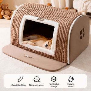 Custom Modern Solid Pattern Luxury Pet House & Dog/<b>Cat</b> Bed with Washable Cover Orthopaedic Design <b>for</b> All Seasons - Product Image 2