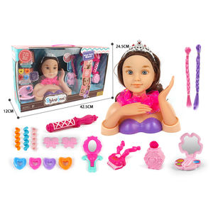 Tête de poupée miniature de beauté avec mains pour les enfants, les filles, <span class=keywords><strong>jouet</strong></span> de maquillage, cheveux blonds, jeu de déguisement - Product Image 4