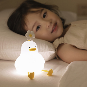 Lampada Notturna LED in Silicone Ricaricabile USB, Design Moderno a Forma di Anatra, Luce da Comodino per Bambini con Controllo Touch - Product Image 2