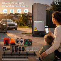 Moteur de portail coulissant automatique AC 370W 800kg, kit d'ouverture électrique Wi-Fi avec télécommande et accessoires pour système de sécurité de voie d'accès