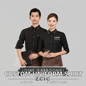 Chemises de travail personnalisées à manches longues et boutonnées pour personnel de service, hôtels, restaurants et cuisines - Product Image 2