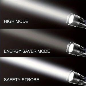 ไฟฉาย LED แบบชาร์จไฟได้ ระยะลำแสง 200-300 เมตร พร้อมหน้าจอแสดงผลสำหรับใช้ในกรณีฉุกเฉินกลางแจ้ง - Product Image 4