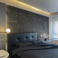 Panneau mural décoratif en mousse de polyuréthane légère imitation peau de champignon 3D, pierre PU, 1200*600*25, pour hôtel