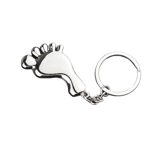 Tùy Chỉnh Sáng Tạo Dễ Thương Chân Hình Dạng Kim Loại Keychain Phong Cách Đồng Xu Chủ <span class=keywords><strong>Keyring</strong></span> - Product Image 1