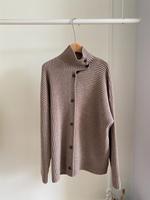 Vente en gros de cardigans en cachemire et laine pour femmes, personnalisés, décontractés, vintage, à col roulé, côtelés, à manches longues, couleur unie