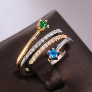 Anello alla Moda Hip Hop con Zirconi per Bambini, Gioiello Religioso con Gemma, Incastonatura a Griffe, Placcatura in Ottone, Vari Animali e Numeri - Product Image 1