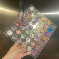 Palette de fards à paupières acryliques rechargeables 42 couleurs, boîte magnétique, organisateur de maquillage cosmétique empilable, fard à paupières duo-chrome