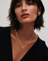 Collier 3 couches en laiton plaqué or 14K, chaîne serpent 4mm, chaîne torsadée 3mm, fermoir O-T trombone 4.5mm, vente en gros