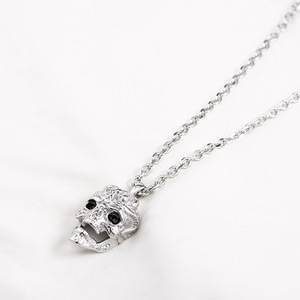 yunnique <b>Titanium</b> Steel Skull Pendant Necklace Men's Long <b>Chain</b> Rock Style Fashion Jewelry Geometric Skeleton Design Summer 2022 - Product Image 3