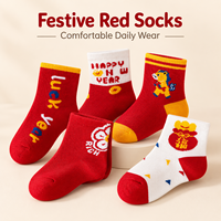 Chaussettes épaisses en polyester doux pour garçons et filles, ensemble cadeau d'hiver festif de Noël pour enfants, motif dessin animé, vente en gros
