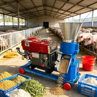 Broyeur d'aliments pour animaux en gros, nouveau design, granulateur de granulés de poulet avec moteur diesel intégré pour usage domestique