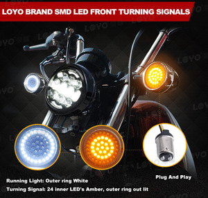 Phares LED pour moto, accessoires de modification <span class=keywords><strong>Harley</strong></span>, panneaux de clignotants LED, feux de position et arrière modifiés - Product Image 5